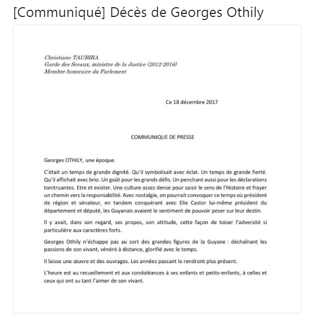 Georges Othily...  Adieu Président 