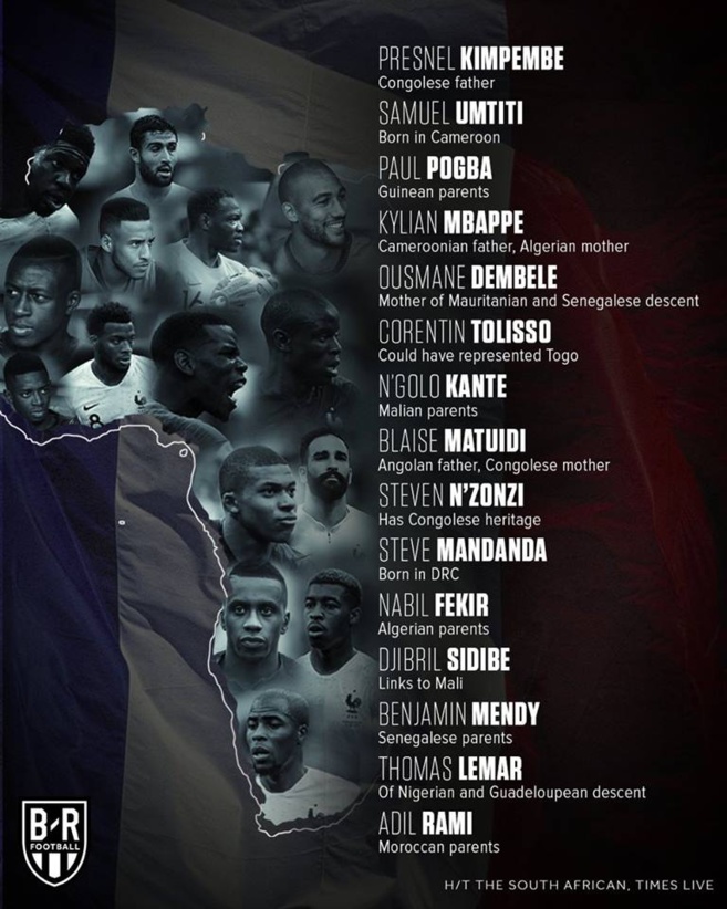 Polémique mondiale autour de la couleur de peau des joueurs de l'équipe de France de foot !