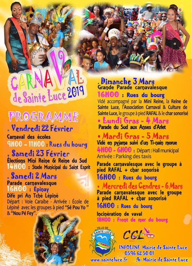 Programme carnaval de Sainte-Luce  2019