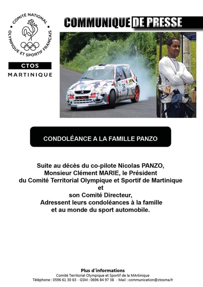 Sincères condoléances à la famille PANZO et au monde du sport automobile.