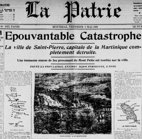 8 Mai 1902 éruption du Mont Pelée en Martinique faisait 30 000 morts