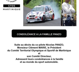 Sincères condoléances à la famille PANZO et au monde du sport automobile.