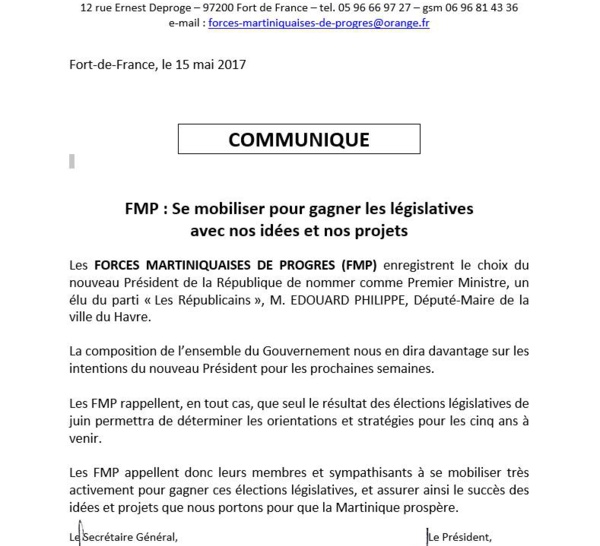 Communiqué d'André Lesueur et Miguel Laventure co-signé au nom des FMP